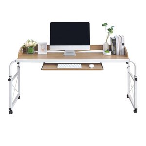Mobile Height Adjustable Overbed <strong>Table</strong> Laptop <strong>Table</strong> Cart with Wheel <strong>Computer</strong> Desk <strong>Rolling</strong> <strong>Table</strong> for Medical Hospital Home Wood - Product Image 5