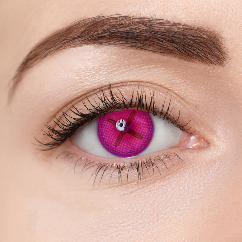 Ojo de botón rosa