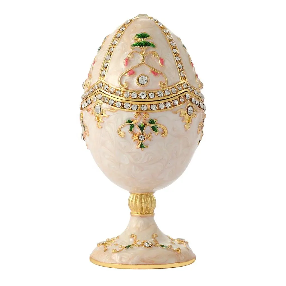 Hot sale wedding gift for guests Faberge Egg trinket box gift enamel item decoration(QF3388)