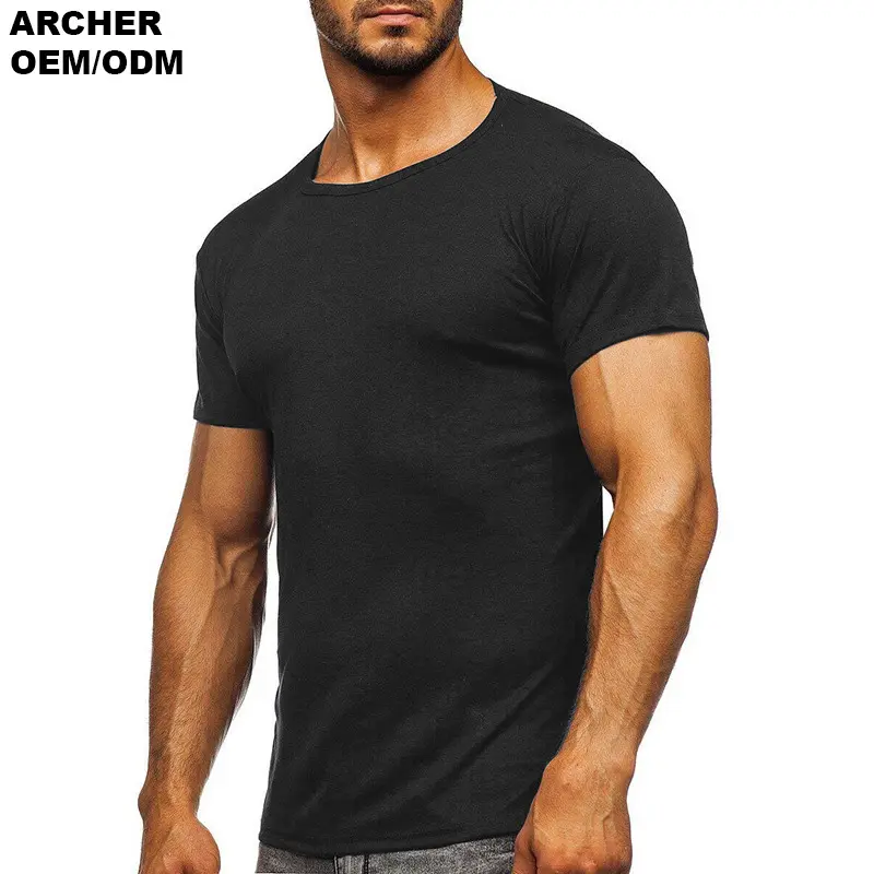 Camiseta de cuello redondo para hombre, camisa de poliéster 95 y 5 licra, en blanco, sublimación, de verano, 2023
