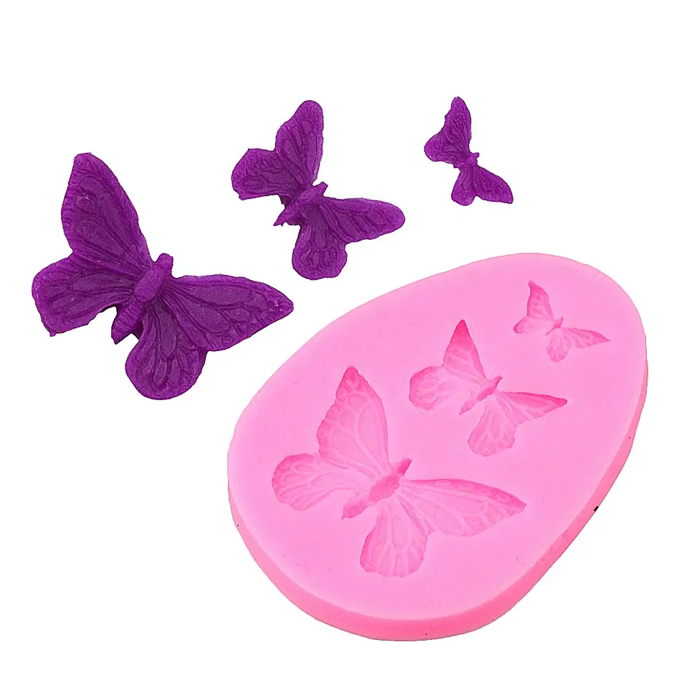 Molde de silicone para doces com borboleta 3d, molde para doces, argila e cupcake, faça você mesmo, ferramentas de decoração de bolo para fondant, molde para pasta de chocolate