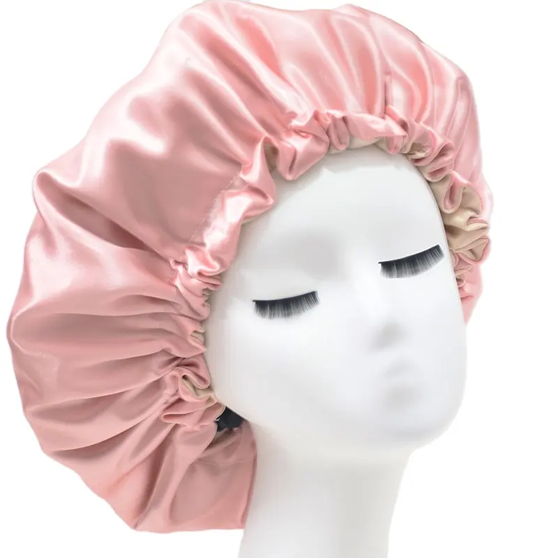 Bonnet pour cheveux en satin de soie double couche Extra Long Bonnet doublé en satin soyeux Bonnet de sommeil Fabricant de bonnets en satin