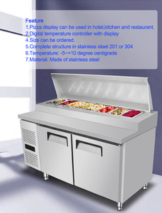 Refrigerated Pizza Sandwich Prep Salad bar Counter Refrigerator Work Table <strong>Under</strong> Counter Top Fridge <strong>Chiller</strong> - Product Image 3