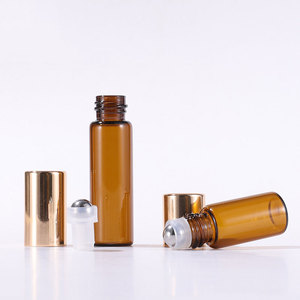 透明な琥珀色のガラス瓶にゴールドキャップローラー3ml 5ml 10ml香水または点眼スクリーン印刷MOQ 100個用 - Product Image 4