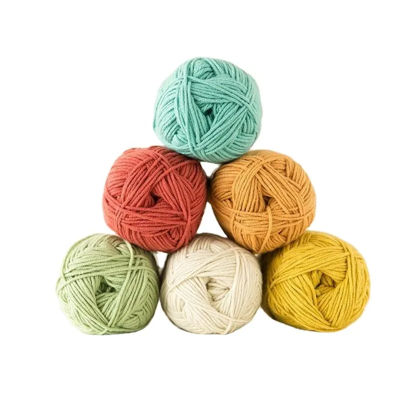 50 grammes/ensemble lait coton Crochet fil Anti-boulochage Fine qualité fil à tricoter à la main pour Cardigan écharpe chapeau pull poupée