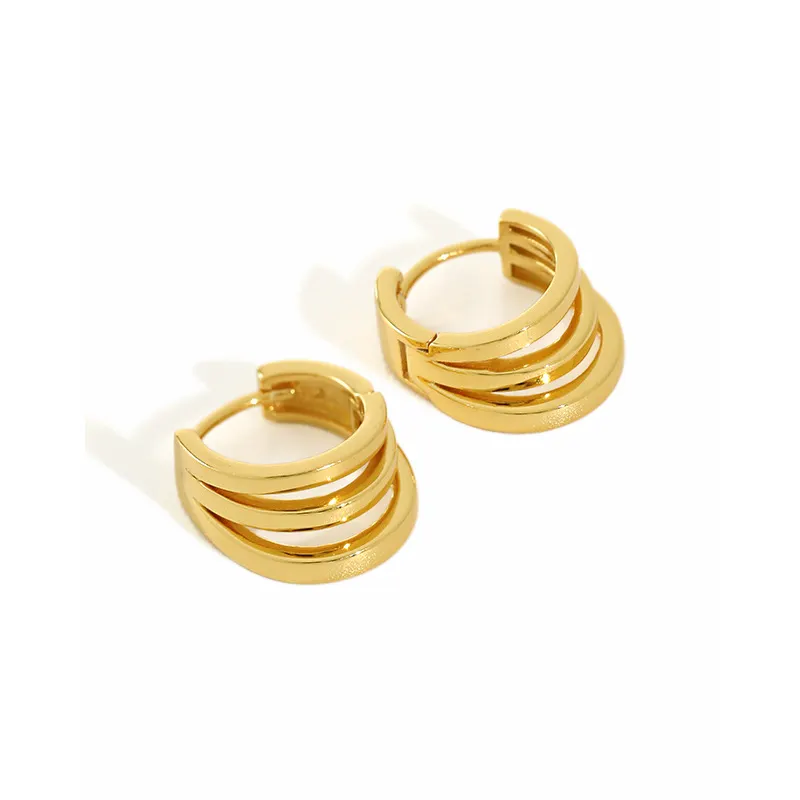 Multi Layered Circle 925 Sterling Silver Hoop Earrings For Women Korean Gold Hoops Earings Jewelry Bridesmaid