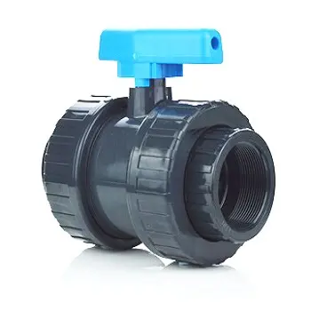 Economy PVC-U เมตริกตัวทำละลายซ็อกเก็ตคู่ Union Ball Valve