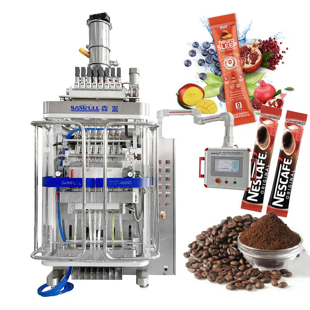 Confezionatrice automatica per bustine Multilane che confeziona 10g piccola borsa frutta secca bevanda caffè proteine latte in polvere Stick Pack Machine