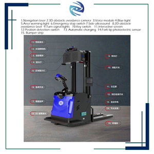 Potente sistema de accionamiento Manejo de carga Transporte de carga pesada AGV Apilador de palés de vehículos guiado automatizado con control AI - Product Image 3