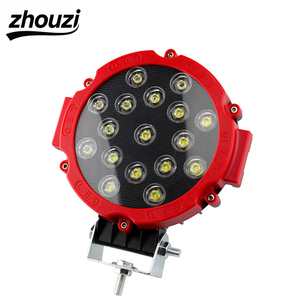 7-inch yuvarlak İş işık LED Off-road kamyonlar için spot SUV ön sis işık yüksek güç kırmızı ve siyah kabuk araba harici işık - Product Image 1