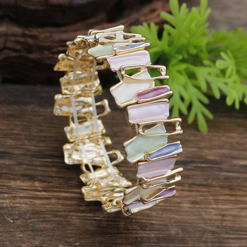 Bracelet irrégulier couleur printemps-or