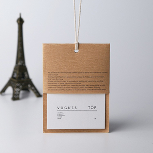 Etiqueta colgante de papel grueso personalizada de gama alta para ropa respetuosa con el medio ambiente impresión UV nombre Logo etiquetas colgantes Etiqueta de ropa con cuerda - Product Image 5