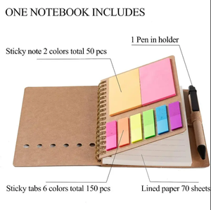 定制标志便签牛皮纸套迷你笔记本便签垫带笔 - Product Image 4