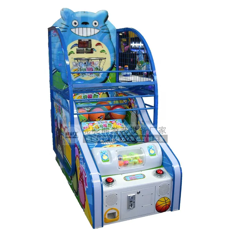 Hot sale blue arcade game machine coin operated children basketball game machine