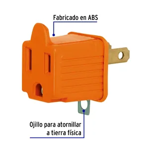 Volteck Bulk Box of 10 <strong>Adapters</strong> 3 to 2 Orange 15amp Copper Wall Sockets with 8 Ac Outlets USA Plug Standard for CN <strong>Network</strong> - Product Image 2