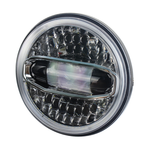 7 inç <span class=keywords><strong>LED</strong></span> Halo farlar dönüş sinyali ile Amber beyaz DRL için Jeep Wrangler JK