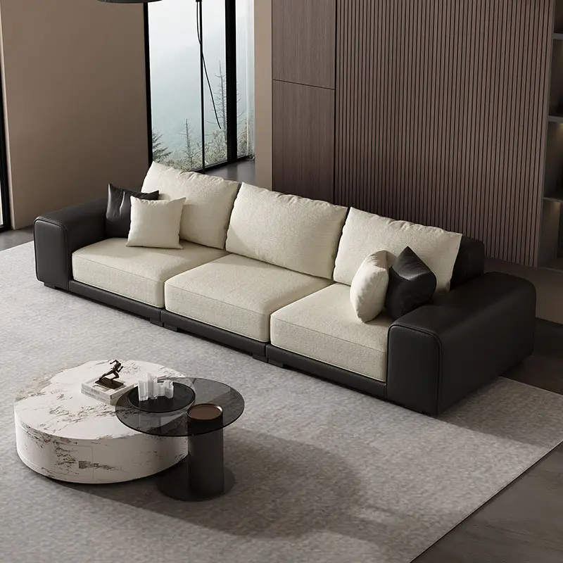 最新のモダンでシンプルなデザインのソファと黒と白のリビングルームの家具ソファ快適で柔らかいソファ