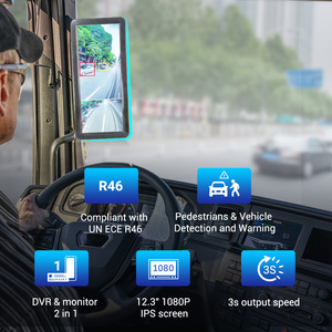 STONKAM 12.3 Polegada 1080P Espelho Retrovisor Câmeras Duplas Blind Area Detection Sistema de Segurança para ÔNUS DC10V-32V