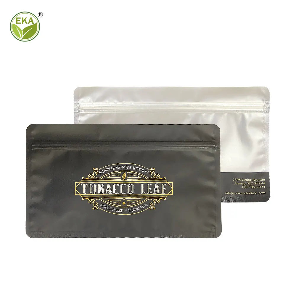 मिनली कस्टम एल्युमिनियम फॉयल जिपलॉक पाउच एम्बालेज पर्सनलिस सैशे तंबाकू सिगार ट्यूब पैकेजिंग मायलर बैग