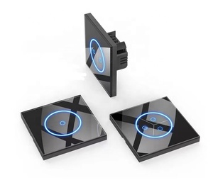 Yeni 10A LED cam Panel akıllı dokunmatik ekran ışık anahtarı ab İngiltere standart 1/2/3 Gang büyük halka daire D WiFi Tuya uzaktan akıllı ev - Product Image 2