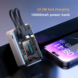 ホット販売製品2024透明22.5W急速充電パワーバンク10000mah 20000mahケーブル内蔵 - Product Image 2