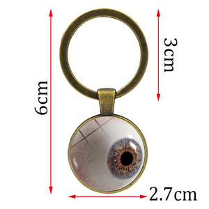 Punk Metal Eyeball Keychain Eye Clear Eye Pattern Time <strong>Jewel</strong> Keychain <strong>Key</strong> Ring Pendant Creative Small Gift for Women - Product Image 3