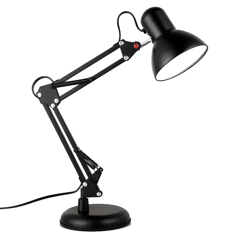Lámpara led de mesa para decoración del hogar, luz negra plegable simple y ajustable para escritorio, barra de metal, estudio, trabajo, lectura, hotel, dormitorio, moderna
