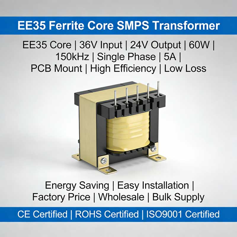 EE35 Noyau 36V Entrée 24V Sortie 60W 150kHz