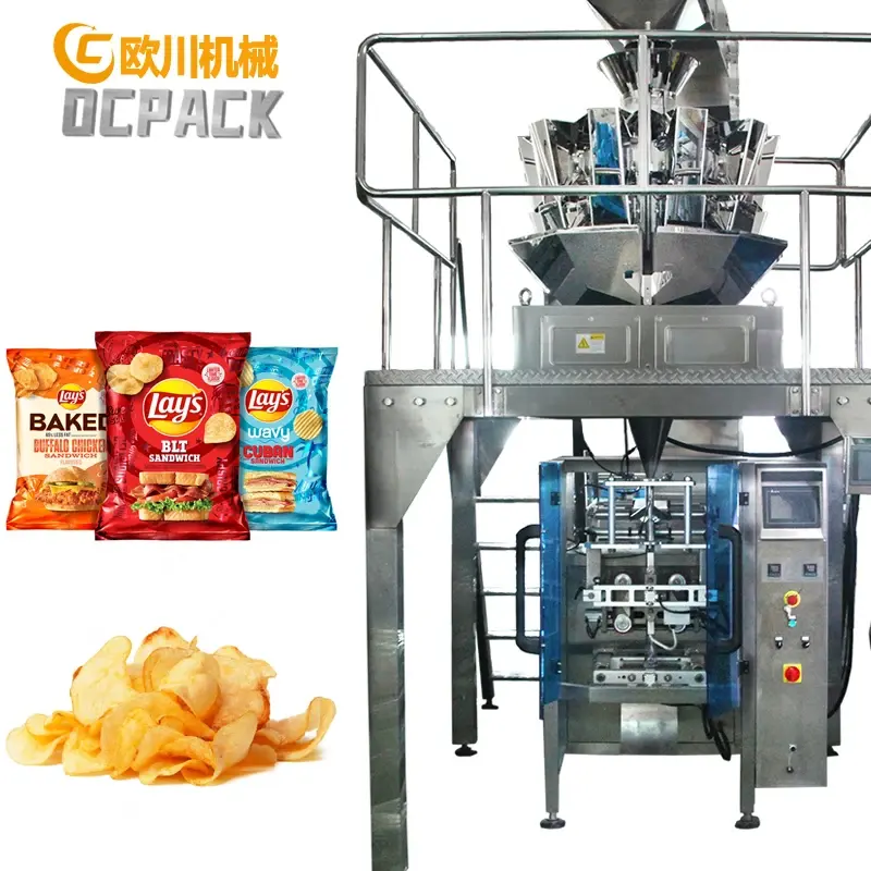 Precio de fábrica Pesaje automático Patatas fritas Banana Chips Máquina de embalaje