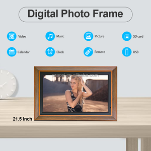 Shenzhen Factory Custom Wall Mount Digital NFTs Display Photoframe 21.5 22 Inch Wooden <strong>Frame</strong> Digital Photo <strong>Frame</strong> - Product Image 5