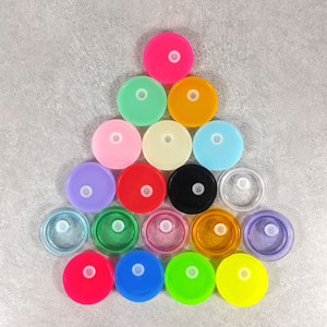 16oz cam için BPA ücretsiz renkli akrilik plastik kapak şeffaf 16oz şeffaf kapaklar For16oz <span class=keywords><strong>20oz</strong></span> cam bardak olabilir
