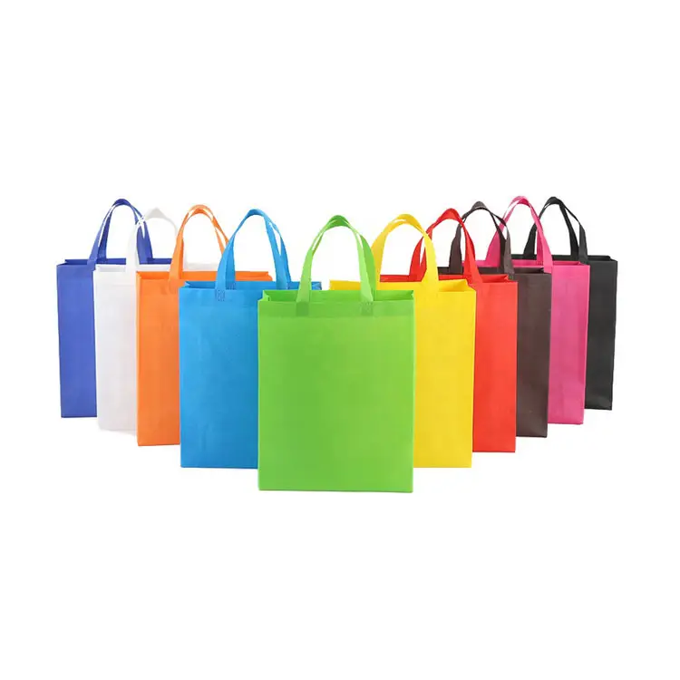 Bolsas de compras reutilizables, bolsas de tela no tejida laminada PP, reciclables, respetuosas con el medio ambiente, con estampado personalizado, venta al por mayor