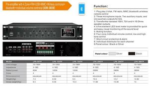 3 MIC <strong>Inputs</strong> 2 AUX Line <strong>Input</strong> Muting Function 60W 150W Cheap Price Mixer Amplifier USB
