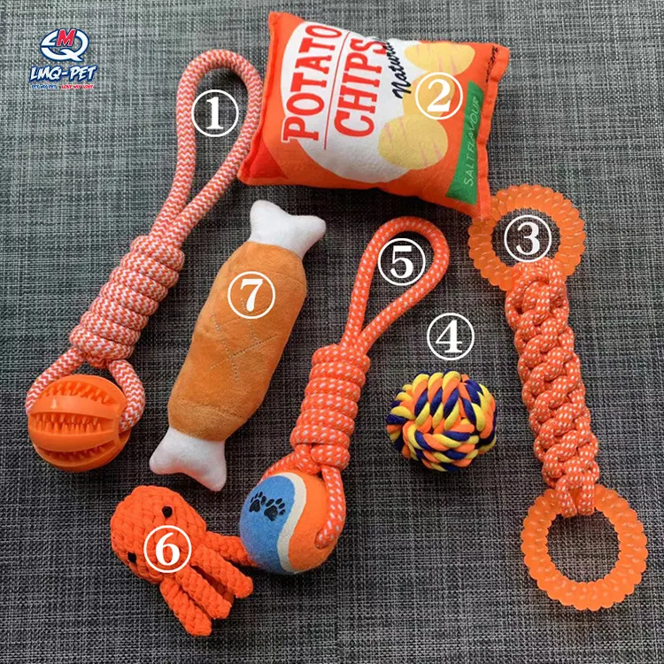 Brinquedo mordida durável para cães Preço barato Double Knot Rope Dog Chew Dentes Brinquedo de limpeza Bola Pet Brinquedos interativos