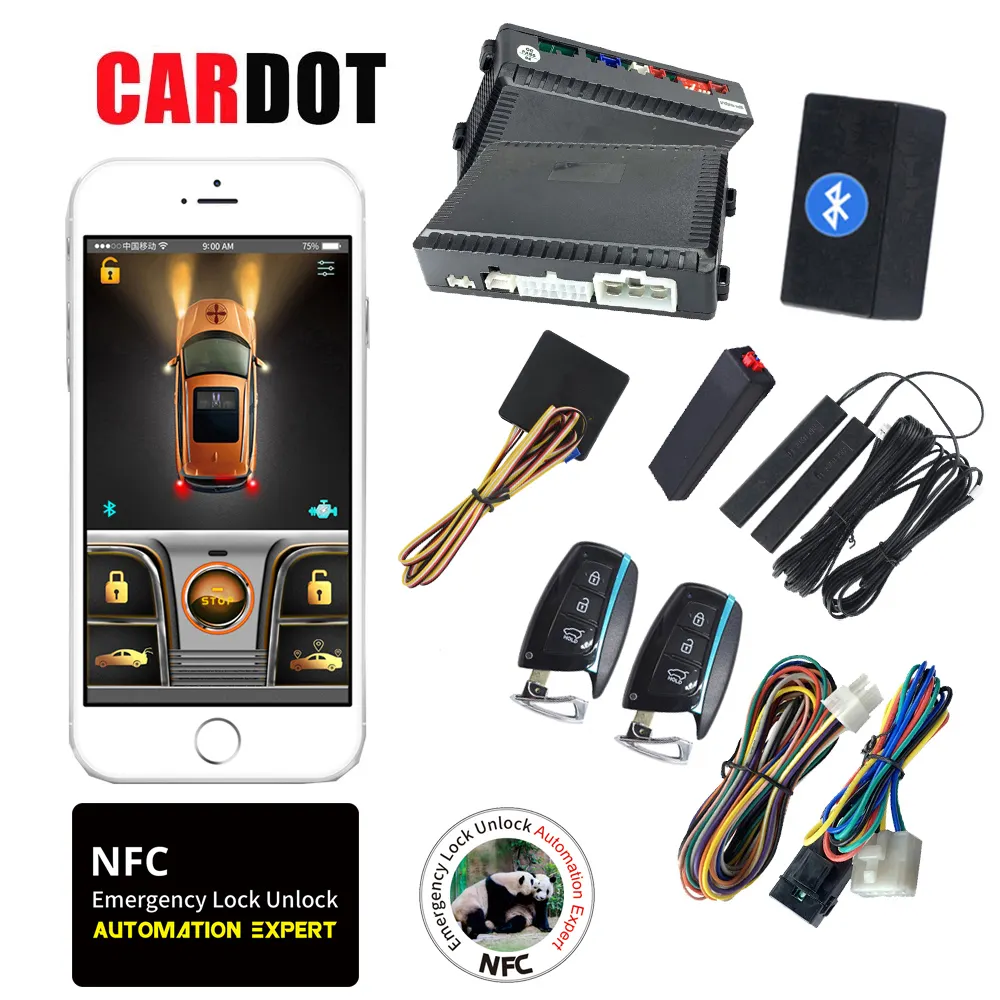Alarmes remotos inteligentes para carros, sistema de alarme remoto KOL Cardot Nfc, entrada sem chave, para Honda, Toyota, Ford, etc.