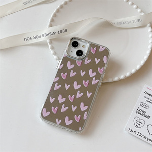 เคสป้องกันฝาครอบเนื้อแข็งลายภาพวาดสีน้ำมันสำหรับโทรศัพท์มือถือดีไซน์กระจกแต่งหน้าน่ารักใช้ได้กับ16 14 Pro - Product Image 6