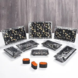 Tùy chỉnh sang trọng Sushi Hộp bao bì dùng một lần Sushi <span class=keywords><strong>container</strong></span> với nắp để đi Sushi khay - Product Image 1