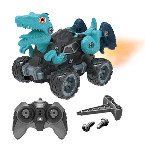 การออกแบบใหม่ถอดและประกอบ 4WD รีโมทคอนโทรลรถปิดถนนยานพาหนะของเล่น RC ไดโนเสาร์พร้อมไฟ LED และสเปรย์ - Product Image 2