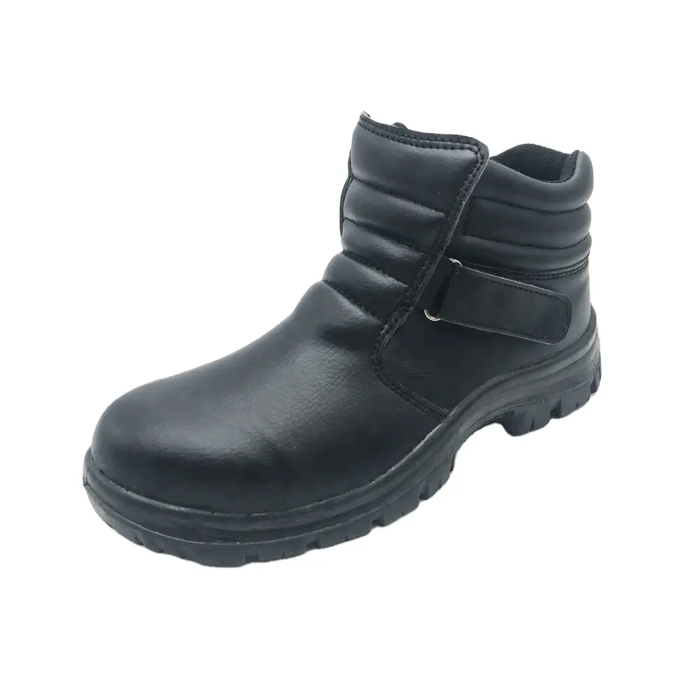 Venta al por mayor de cuero botas de trabajo japonesas para los hombres con correa mágica de soldadura zapatos de soldador de seguridad