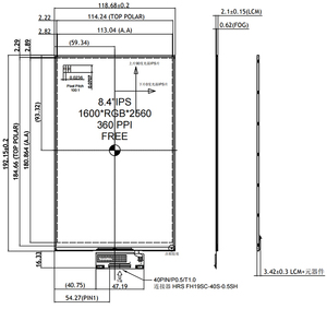 8.4 pollici 1600*2560 2K risoluzione GPS ip TFT modulo Display LCD per DVR Notebook da 8.4 pollici 40pin MIPI DSI 8 linee pannello schermo LCD - Product Image 6