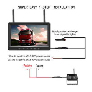 Podofo 7 Inch Digital Wireless Reversing Monitor Waterproof 28 IR Rear View <strong>Backup</strong> Camera Kit for Bus Trailer RV Farm <strong>Machine</strong> - Product Image 6