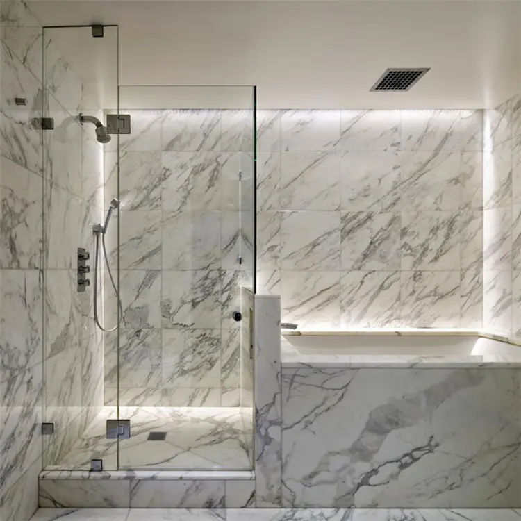 Panneau de douche mural de luxe en pierre naturelle, pierre, carsara, marbre, granit, baignoire, panneaux de douche pour intérieur de salle de bains, hôtel