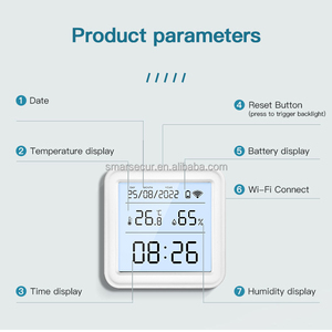 Manufacturer Tuya Mini WiFi <strong>Temperature</strong> and <strong>Humidity</strong> <strong>Sensor</strong> LCD Display <strong>Temperature</strong> <strong>Humidity</strong> Meter Work with Alexa - Product Image 3