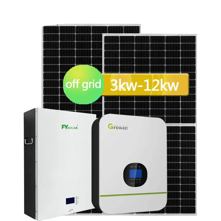 Panel surya set off grid, sistem energi surya lengkap 5kW 2KW 10KW 3KW untuk rumah