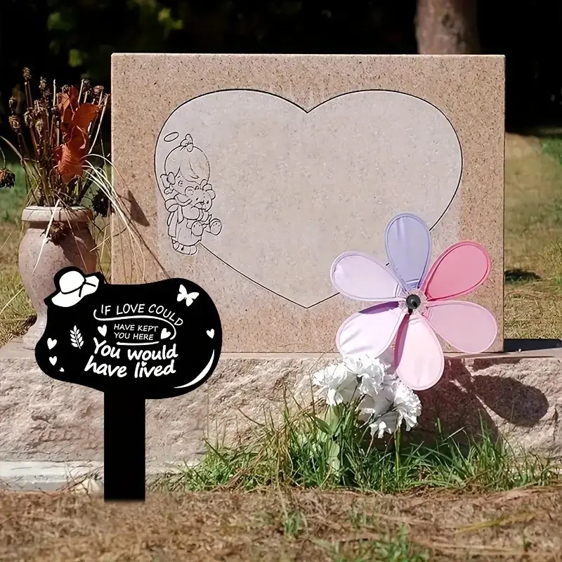 בית קברות גן ערימת זיכרון לוח אקריליק ערימת סימן קבר המשמש לקישוט גן אהדה באבל