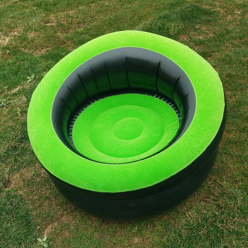Black and green velvet inflatable sofa