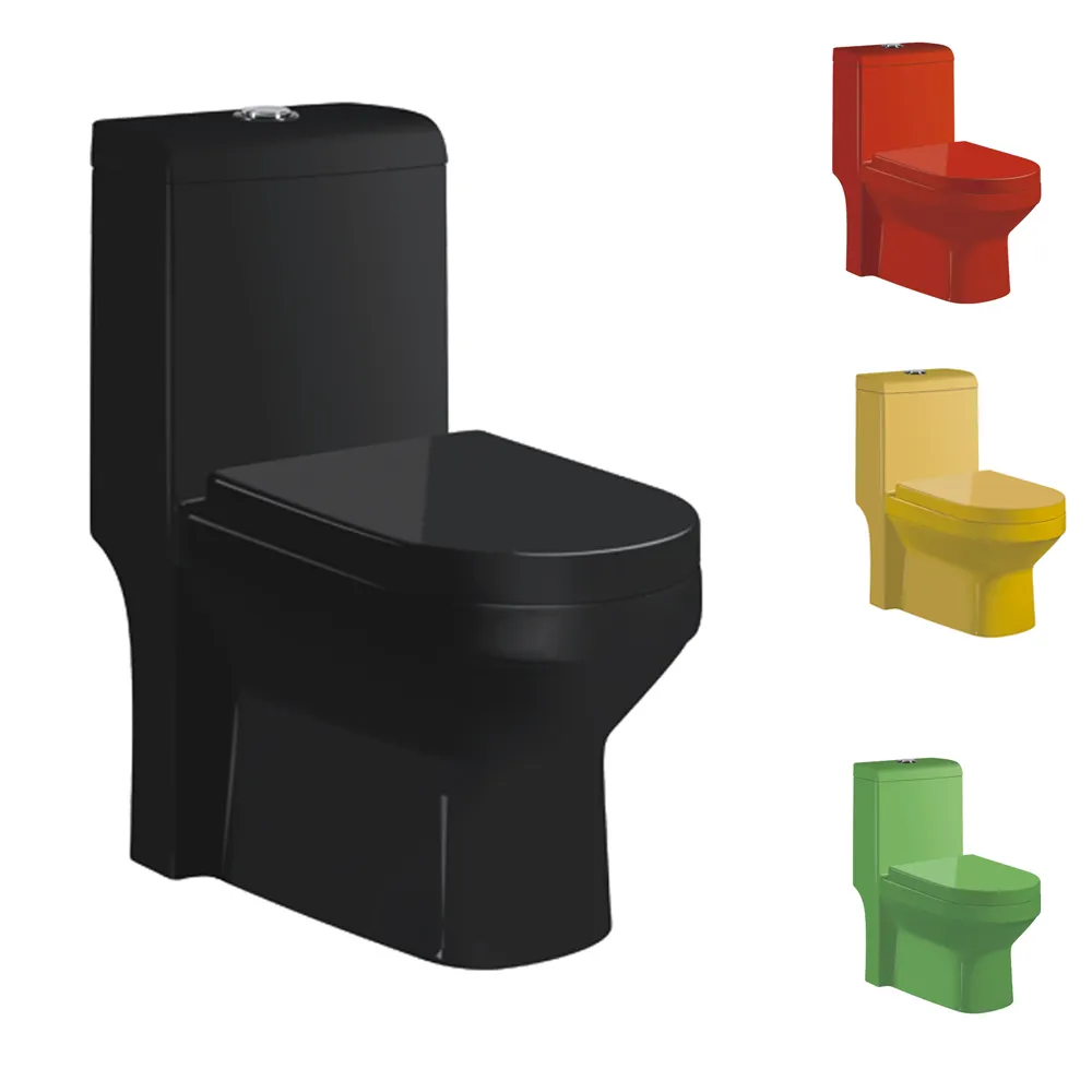 Inodoro de porcelana para baño, artículos sanitarios de cerámica, color rojo, verde, amarillo y negro, en promoción