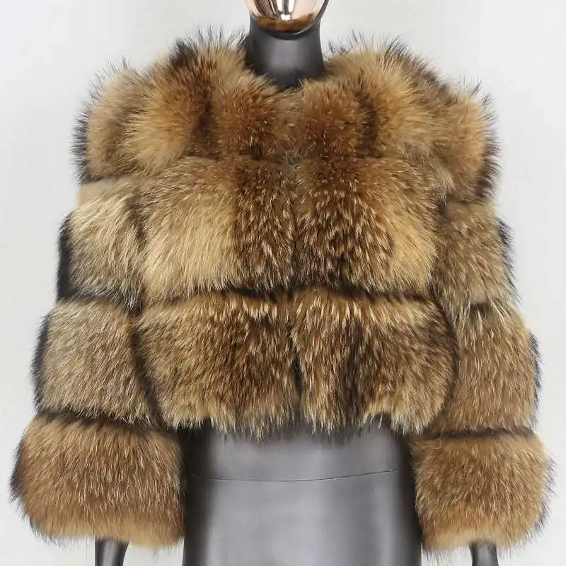 Giacca da donna corta vestiti autunnali invernali tenere in caldo pelliccia sintetica spessa finta pelliccia di volpe procione con cappuccio per donna alla moda