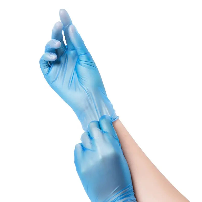 ब्लूसेल डेंटल परीक्षा आयु वर्ग देखभाल पशु चिकित्सा सुरक्षात्मक हाथ के दस्ताने गैर लेटेक्स डिस्पोजेबल पाउडर मुक्त मेडिकल के लिए ब्लू विनाइल दस्ताने