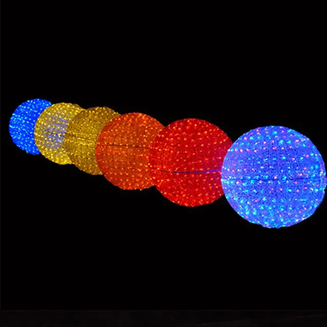 Bola mágica led 3d iluminação externa colorida, luz para bola de natal